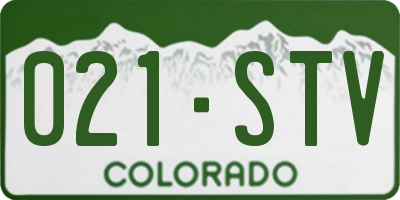 CO license plate 021STV