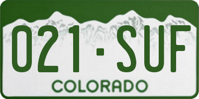 CO license plate 021SUF