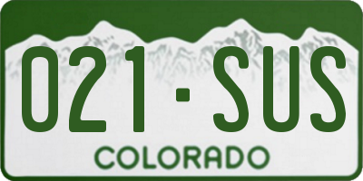 CO license plate 021SUS