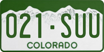 CO license plate 021SUU