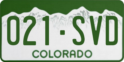 CO license plate 021SVD