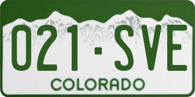 CO license plate 021SVE