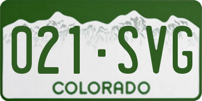 CO license plate 021SVG