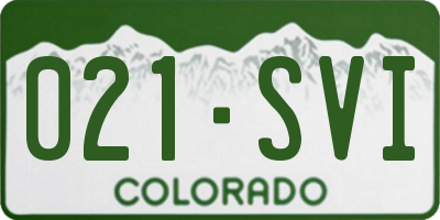 CO license plate 021SVI