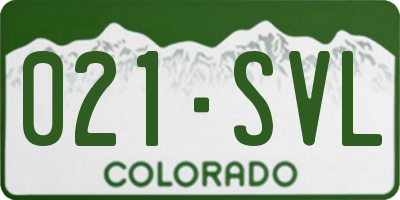 CO license plate 021SVL