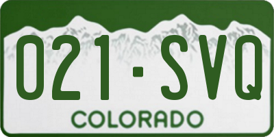 CO license plate 021SVQ
