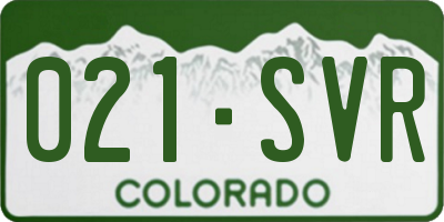 CO license plate 021SVR