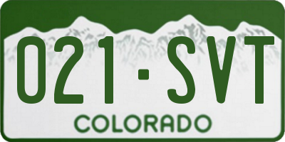 CO license plate 021SVT