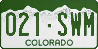 CO license plate 021SWM