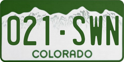 CO license plate 021SWN