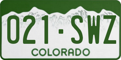 CO license plate 021SWZ