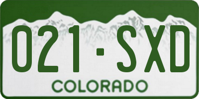 CO license plate 021SXD