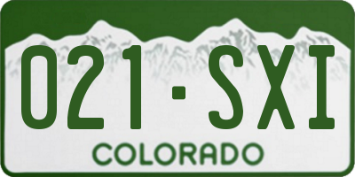 CO license plate 021SXI