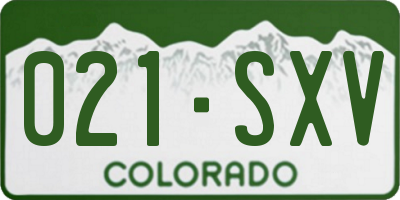 CO license plate 021SXV