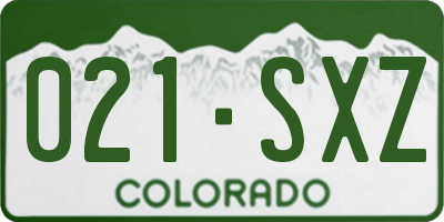 CO license plate 021SXZ