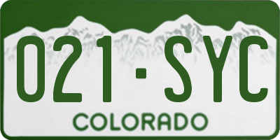 CO license plate 021SYC