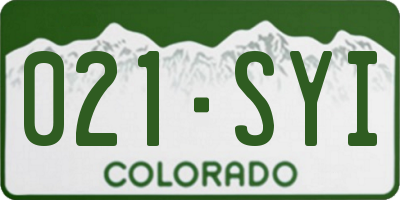CO license plate 021SYI