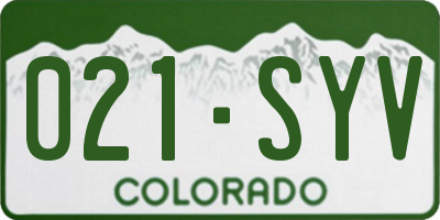 CO license plate 021SYV