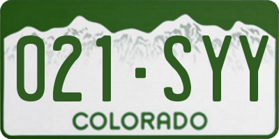 CO license plate 021SYY