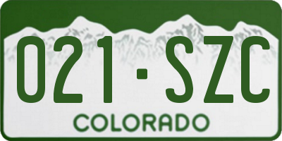 CO license plate 021SZC