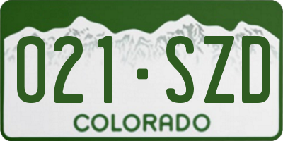 CO license plate 021SZD
