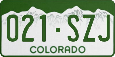 CO license plate 021SZJ