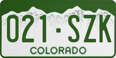 CO license plate 021SZK