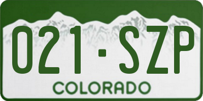CO license plate 021SZP