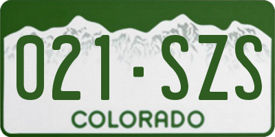 CO license plate 021SZS