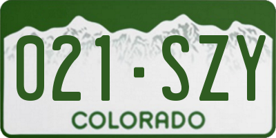 CO license plate 021SZY