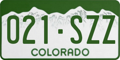 CO license plate 021SZZ