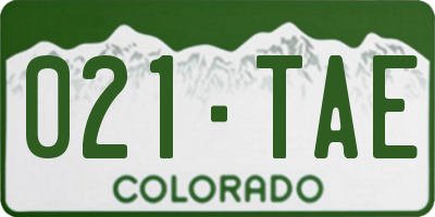 CO license plate 021TAE