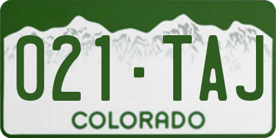 CO license plate 021TAJ