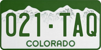 CO license plate 021TAQ