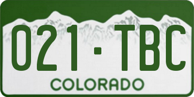 CO license plate 021TBC