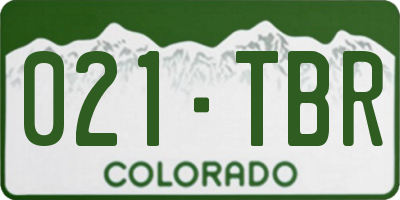 CO license plate 021TBR