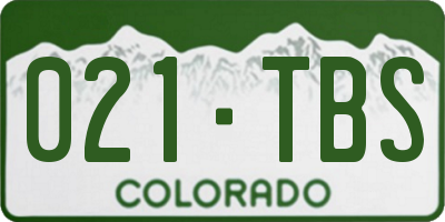CO license plate 021TBS