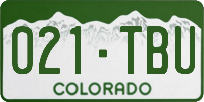 CO license plate 021TBU