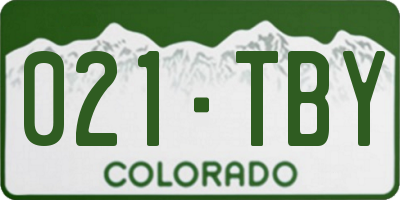 CO license plate 021TBY