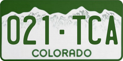CO license plate 021TCA