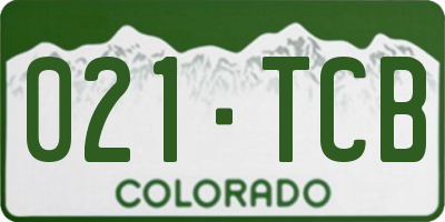 CO license plate 021TCB