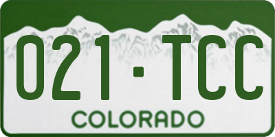 CO license plate 021TCC