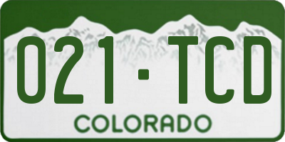 CO license plate 021TCD