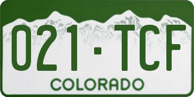 CO license plate 021TCF