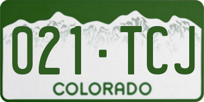CO license plate 021TCJ