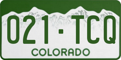 CO license plate 021TCQ