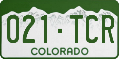 CO license plate 021TCR