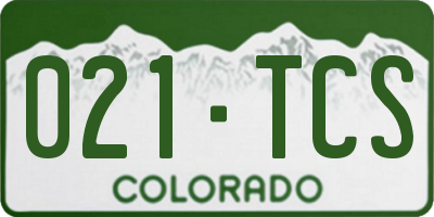 CO license plate 021TCS