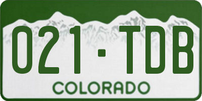CO license plate 021TDB
