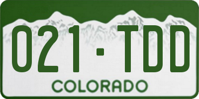 CO license plate 021TDD